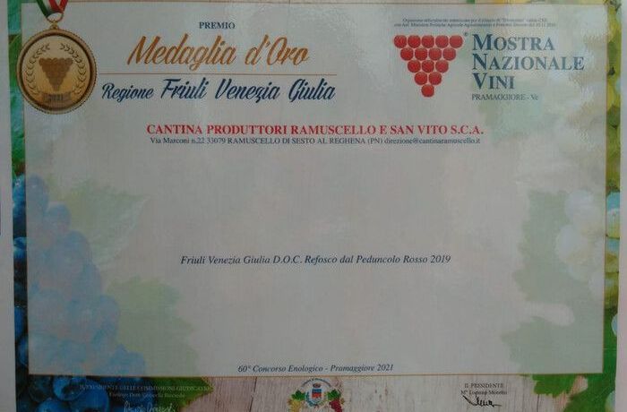 Refosco D.P.R. - Medaglia d’Oro 75° Mostra Nazionale dei Vini di Pramaggiore